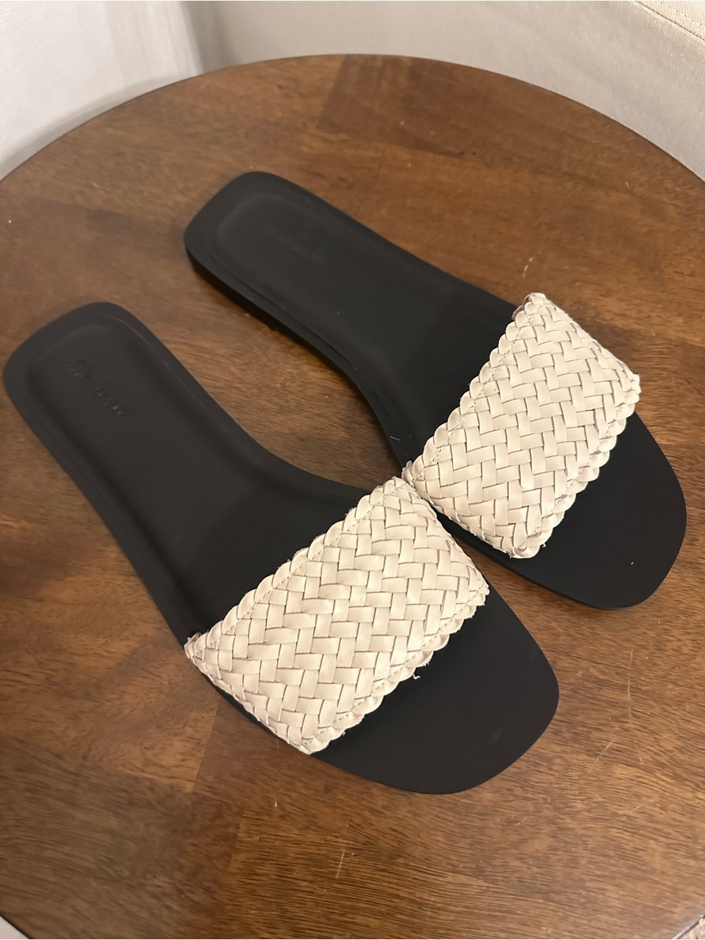 Madewell Cora Slide Sandal in Woven Leather